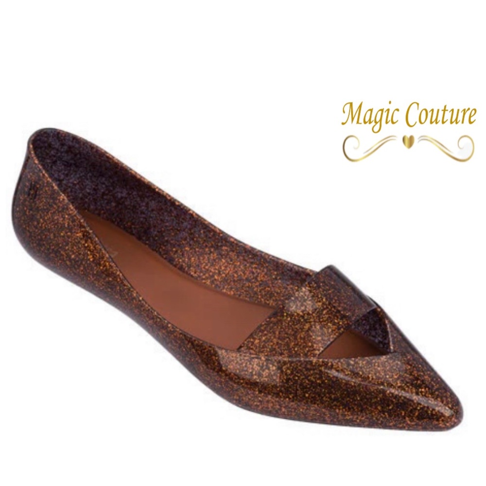 Melissa Glitter Brown Flats